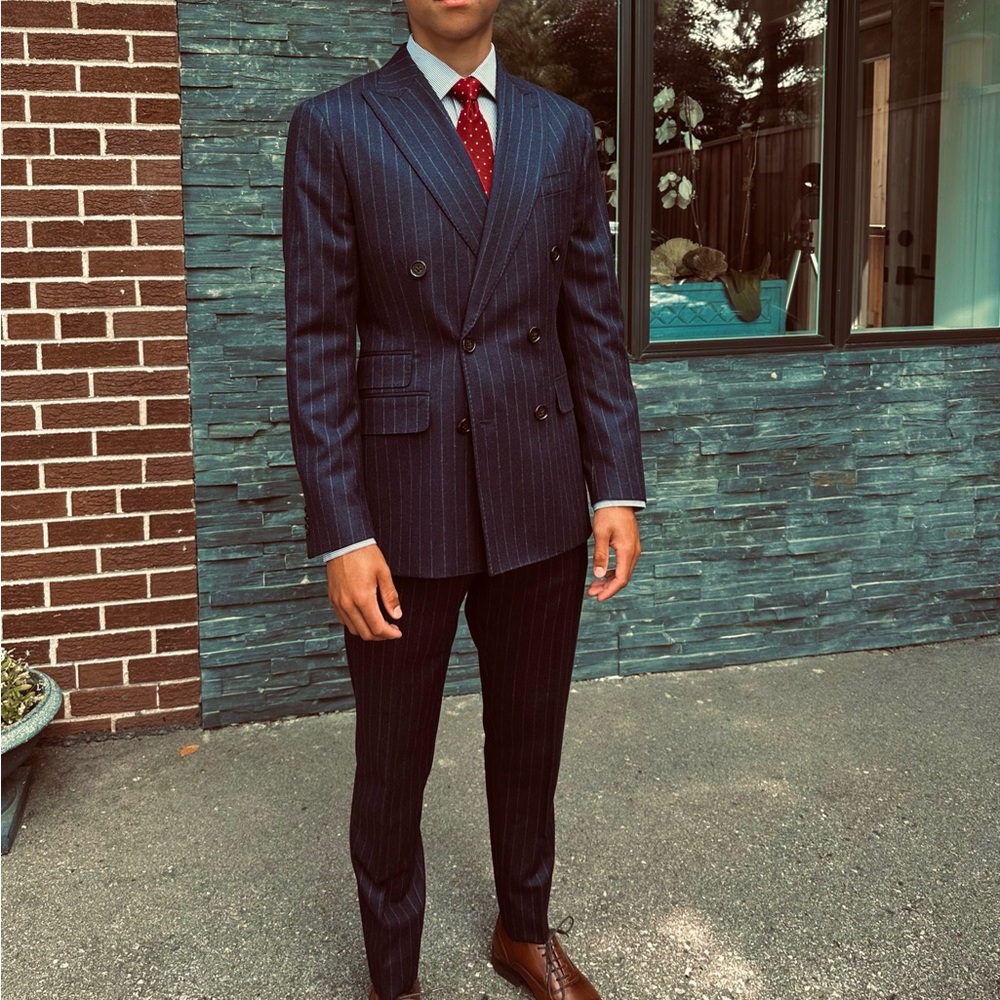 Navy Pinstripe Double-Breasted suit